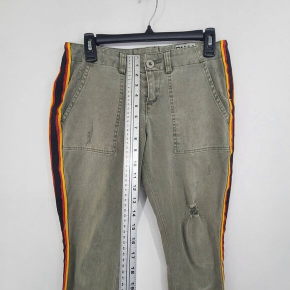 Pam & Gela Militia  Uniform Side Stripe Step Hem cropped pants size 26 - Picture 6 of 11